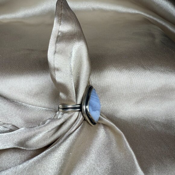 Faceted Agate Sterling Silver Gemstone Ring Artisan Handmade Jewelry Size 7 - Picture 2 of 5